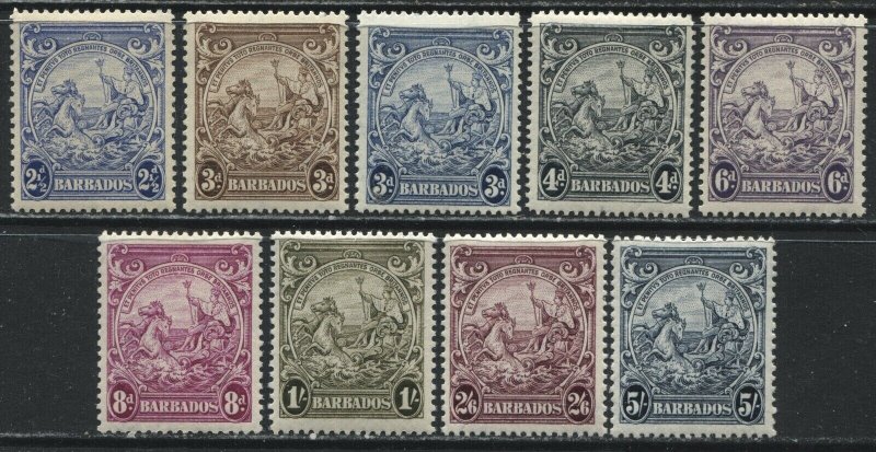 Barbados KGVI 1938-47 various values to 5/ mint o.g. hinged