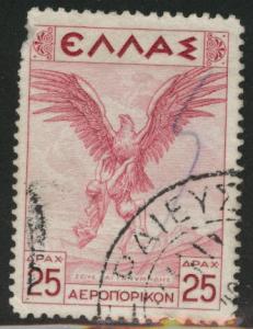 GREECE Scott C27 Used airmail stamp corner fault