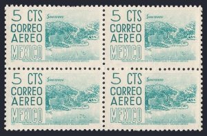 Mexico C208 block/4,MNH.Mi 1021A. Air Post 1953.Guerrero,Acapulco waterfront.