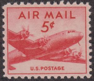 United States Scott #C33 5¢ DC-4 Skymaster mint single VF MNH