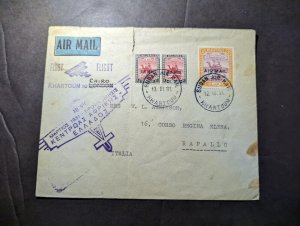 1931 Sudan Airmail First Flight Cover FFC Khartoum to Rapallo Italy