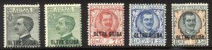 OLTRE GIUBA #16-20 Mint - 1925 Overprints Set