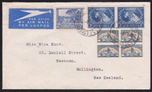 SOUTH AFRICA 1948 cover to New Zealand - mixed franking with Bantams.......B4103