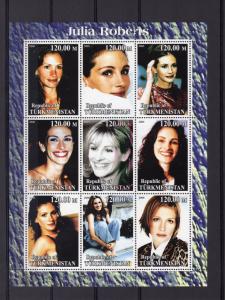 Turkmenistan 2000 JULIA ROBERTS American Actress Sheetlet (9) MNH VF