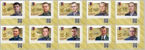 RUSSIA 2023-91 Military War: Modern Heroes of RF, 10v. QR CORNER, MNH