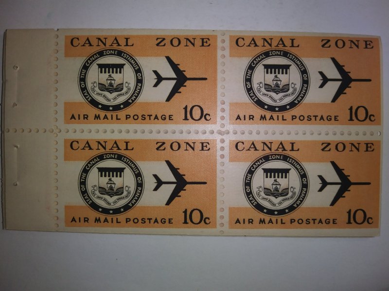 CANAL ZONE TEN CENT AIR MAIL PANE GEM MINT NEVER HINGED STUNNING GEMS!!