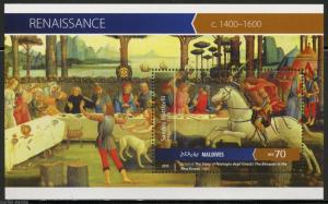 MALDIVES 2015  RENAISSANCE SANDRO BOTTICELLI  SOUVENIR SHEET MINT NH