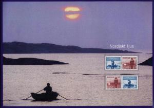 Sweden 2483 pairs on Presentation Card - MNH Sunset, Boat, Lighthouse