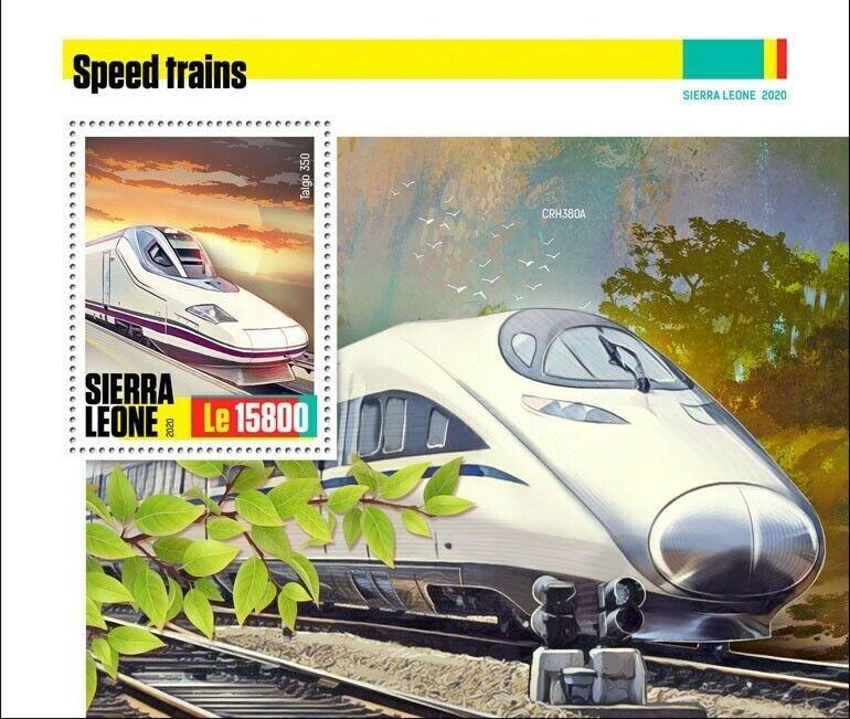 Sierra Leone Speed Trains Stamps 2020 MNH Talgo Frecciarossa Railways 3x 1v S/S 