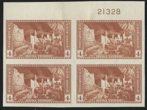US, Scott #759, 4¢ National Parks issue,  NGASI LH,  Block of 4 , CV $4.00+