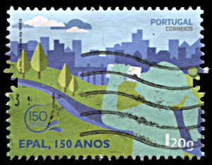 Portugal 4007b, used, 150th Anniversary Water Supply Company