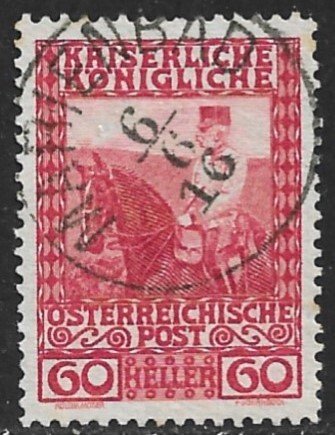 AUSTRIA 1908-16 60h Franz Joseph Sc 122 MARIENBAD Czech Postmark Used