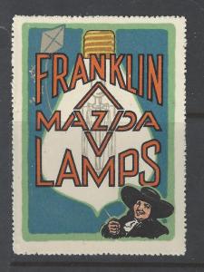 Early 1900s Franklin Mazda Lamps Promotional Poster Stamp (AX78)