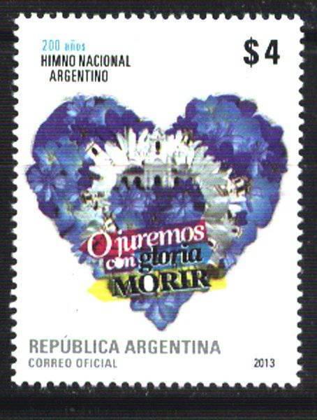 ARGENTINA 2013, MUSIC,HIMNO,NATIONAL ATHEM MNH YV 3002