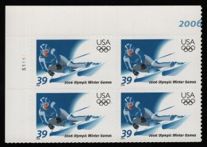 #3995 39c 2006 Winter Olympics, Plate Block [S1111 UL] **ANY 5=FREE SHIPPING**