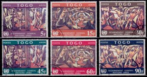 Togo, 1967, Airmail, U N Worldwide Disarmament, sc#C73-78,used with gum