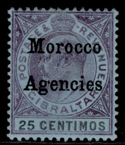 MOROCCO AGENCIES GVI SG20, 25c purple & black/blue, M MINT.