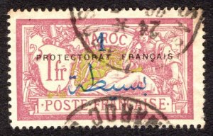 1914, French Morocco 1P, Used, Sc 52