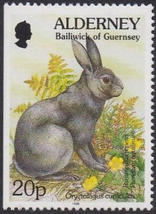 81a Alderney 1998 Flowers @ Fauna Booklet Single MNH