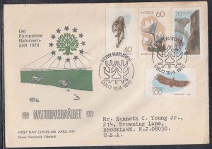 Norway Scott 551-4 FDC - Nature Conservation Year