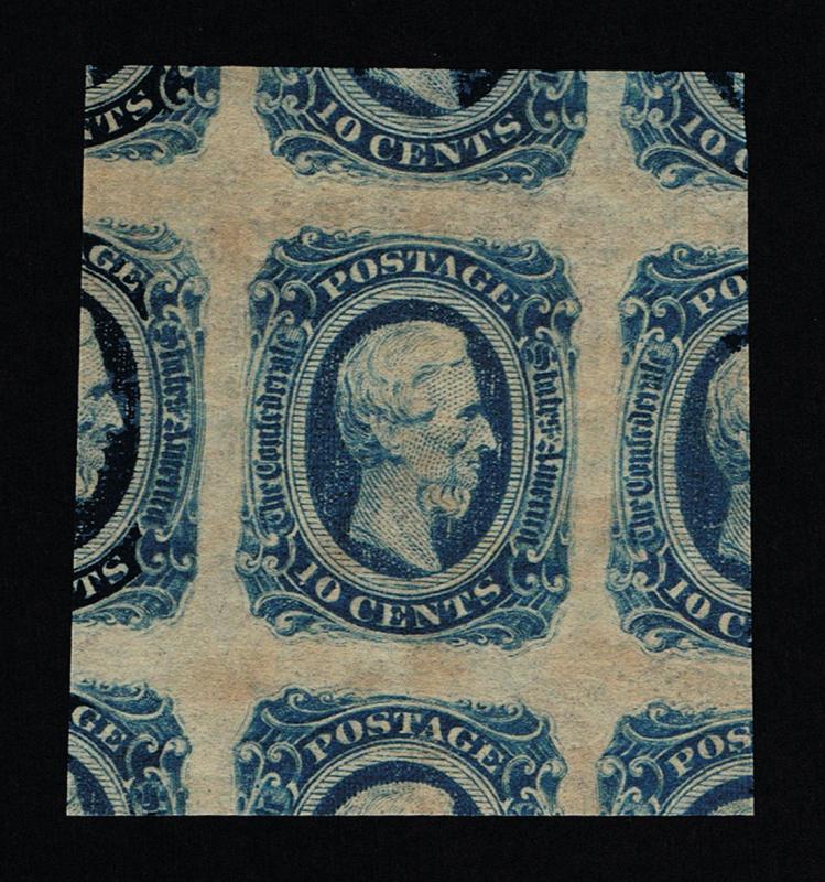 GENUINE CONFEDERATE CSA SCOTT #12d JUMBO BLOCK 4 MINT OG NH DIE-B DARK BLUE A&D