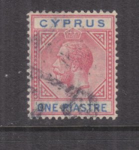 CYPRUS, 1921 KGV, Script CA, 1pi. Carmine & Blue, used.