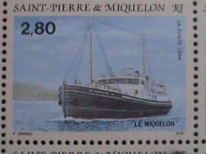 SAINT PIERRE & MIQUELON-1994-SC# 604 MODERN SHIPS MNH S/S- VERY FINE