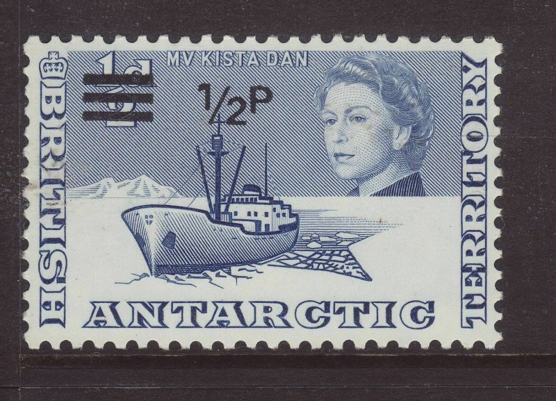 1971 Br Antarctic Terr ½p on ½d Unmounted Mint SG24