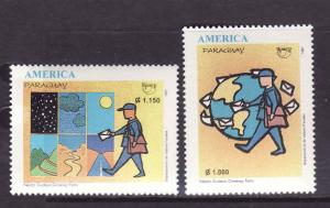 D4-Paraguay-Sc#2565-66-unused NH set-Life of a Postman-Maps-