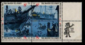 ALLY'S STAMPS US ZIP Block Scott #1480-3 8c Boston Tea Party [4] MNH F/VF [ZIP3]