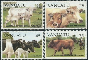 Vanuatu #373-376 Cattle Cows Postage Stamps Topical 1984 Mint LH