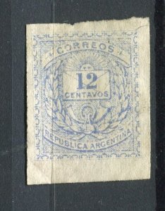 ARGENTINA; 1882 classic Numeral issue 12c. Imperf Mint unused