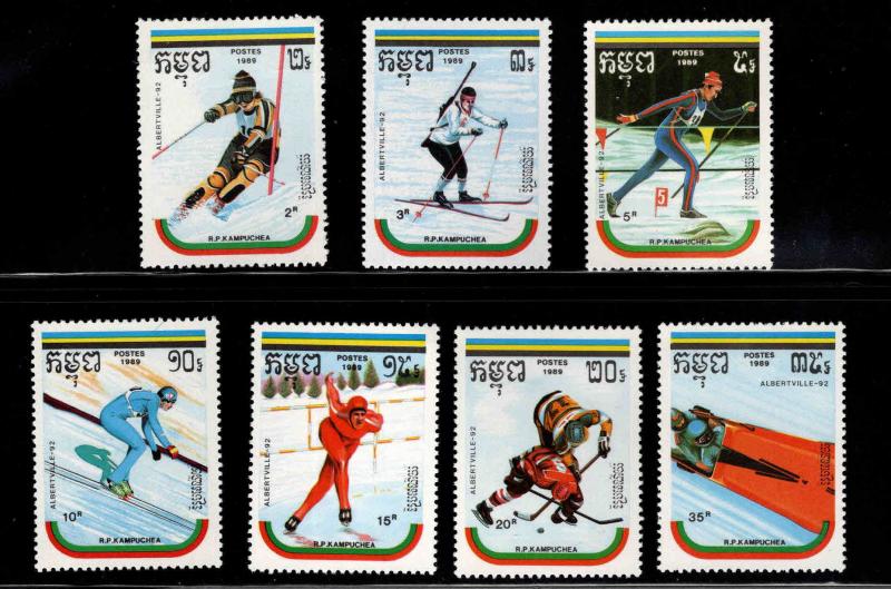 Cambodia Scott 946-952 MNH** 1989 Albertville Winter Olympic set