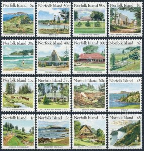 Norfolk 401-416, MNH. Mi 401-416. Island scenery, 1987-1888. Bridge,Rock fishing