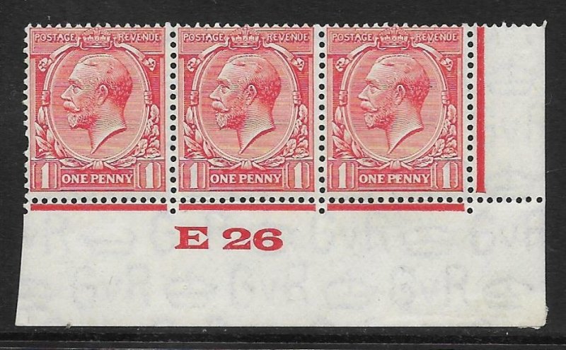 1d Scarlet Block Cypher Control E26 imperf very lightly MOUNTED MINT