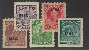 Crete SC#85-89 Mint F-VF...Worth a Close Look!