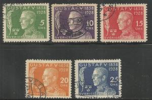 SWEDEN  B32-B36  USED,  KING GUSTAF  V