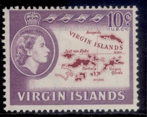 BRITISH VIRGIN ISLANDS QEII SG185, 10c lake & deep lilac, M MINT.