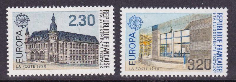 France 1990 Europa Issue Post Offices (2)  VF/NH(**)