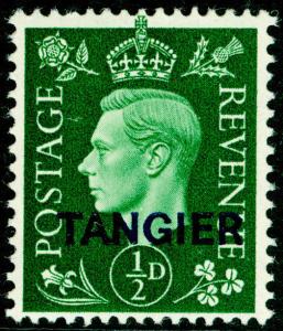 MOROCCO AGENCIES SG245, TANGIER, ½d green, M MINT.