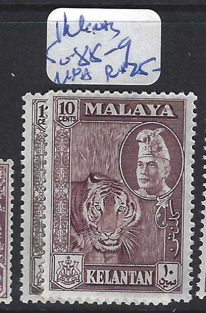 MALAYA  KELANTAN    (P3007BB)  TIGER 10C   SG 88-9   MNH