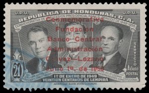 HONDURAS AIRMAIL STAMP 1951. SCOTT: C193. USED. OVERPRINTED. # 1