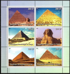 Congo 2003 Architecture Egyptian Pyramids Sheet MNH Cinderella !
