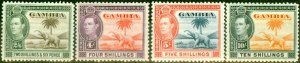 Gambia 1938 Set of 4 Top Values SG158-161 Fine Lightly Mtd Mint