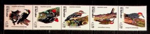 SALVADOR Sc 1530 NH STRIP OF 1999 - BIRDS - WOODPECKERS