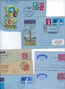 UK GB 1940 1980s LARGE COLLECTION OF 19 AIR LETTERS INCLUDING FDCs SPECIAL CANCE