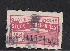 Texas 3 Cent Stock Transfer StampUsed 1951