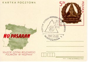 Poland 1987 Scout cancel on Combat Anniversary postcard