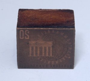 GERMANY #9N171 Brandenburg Gate Catalog Metal Die Stamp Postage Cliche