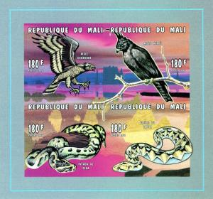 Mali 1996 Birds & Snakes/Eagle Shlt(4) Imperf. MNH Sc # 809 